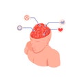 Brain Functions Isometric Composition Royalty Free Stock Photo