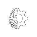 Brain and gear cog logo icon Royalty Free Stock Photo