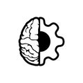 Brain and gear cog logo icon Royalty Free Stock Photo