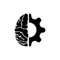 Brain and gear cog logo icon Royalty Free Stock Photo