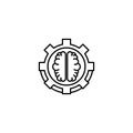 Brain gear connection idea icon line style