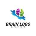 Brain with Gear, Creative mind with Mechanic, learning and design icons. People symbols. Colorful Icon Royalty Free Stock Photo