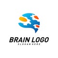 Brain with Gear, Creative mind with Mechanic, learning and design icons. People symbols. Colorful Icon Royalty Free Stock Photo