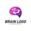 Brain with Gear, Creative mind with Mechanic, learning and design icons. People symbols. Colorful Icon Royalty Free Stock Photo