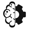 Brain gear innovation icon, simple style