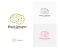 Brain with Gear Logo design vector template. Think idea concept. Brainstorm power thinking brain icon Logo Royalty Free Stock Photo