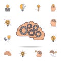 brain and gears fild color icon. Detailed set of color idea icons. Premium graphic design. One of the collection icons for Royalty Free Stock Photo