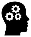 Brain Gears Flat Icon Illustration