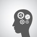 Brain gears symbol