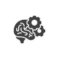 Brain and gears vector icon Royalty Free Stock Photo