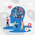 Brain gears in work progress concept, brainstorm metaphor Royalty Free Stock Photo