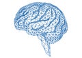 Brain with geometric pattern, vector