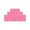 Brain geometry Labyrinth icon. squares brains. Vector