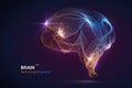 Brain graphic made of streamlined particles, vector illustration