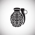 Brain grenade on White Background Royalty Free Stock Photo