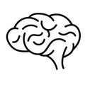 Brain gyrus icon is a simple cartoon comic style