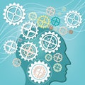 Brain of head and gear concept Royalty Free Stock Photo