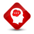 Brain head icon elegant red diamond button Royalty Free Stock Photo