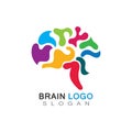 Brain health logo creative illustration icon template design Royalty Free Stock Photo