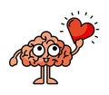 Brain heart illustration Royalty Free Stock Photo