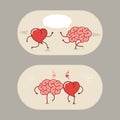 The brain and the heart of love and friendship. A set of