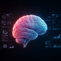 Brain Hemispheres and Digital Interface Royalty Free Stock Photo