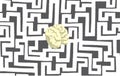 Brain hidden in complex maze or labyrinth