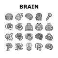 brain human mind head idea icons set vector Royalty Free Stock Photo