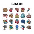 brain human mind head idea icons set vector Royalty Free Stock Photo