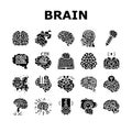 brain human mind head idea icons set vector Royalty Free Stock Photo