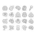 brain human mind head idea icons set vector Royalty Free Stock Photo