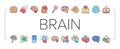 brain human mind head idea icons set vector Royalty Free Stock Photo