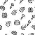 brain human mind head idea vector seamless pattern Royalty Free Stock Photo