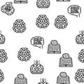 brain human mind head idea vector seamless pattern Royalty Free Stock Photo