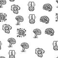 brain human mind head idea vector seamless pattern Royalty Free Stock Photo