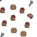 brain human mind head idea vector seamless pattern Royalty Free Stock Photo