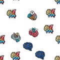 brain human mind head idea vector seamless pattern Royalty Free Stock Photo