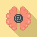 Brain hypnosis icon, flat style