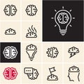 Brain icon. Brainstorm idea.