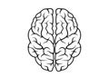 Brain icon contour isolated vector mind sign