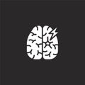 brain icon. Filled brain icon for website design and mobile, app development. brain icon from filled air pollution collection