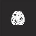 brain icon. Filled brain icon for website design and mobile, app development. brain icon from filled air pollution collection