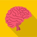 Brain icon, flat style Royalty Free Stock Photo