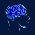 Brain icon. Head profile. Illustration of human anatomy. Problem solving symbol. Sign of logic and analysis. Vector graphics for Royalty Free Stock Photo