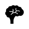 Black solid icon for Brain, human and memory Royalty Free Stock Photo