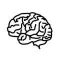 Brain icon isolated on white background Royalty Free Stock Photo