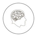Brain icon outline. Single education icon from the big school, university outline.