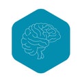 Brain icon, outline style Royalty Free Stock Photo