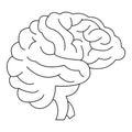 Brain icon, outline style Royalty Free Stock Photo