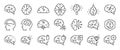 Brain icon set. It includes Neuro, creative, think, idea,Â and more icons. Editable Vector Stroke. Royalty Free Stock Photo